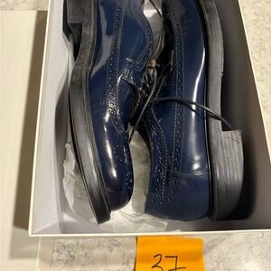 Elegant Navy Blue Men's Full Brogues Sz 11 TF Sport Bologna SHOP. Longwing Glaze